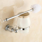 Modern Clear Crystal Bathroom Accessories Sets Silver Polished Chrome Bathroom Products Solid Brass Bathroom Hardware Sets jk6