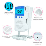 Ultrasonic Prenatal Fetal Doppler 3.0 MHz Probe Baby Heart Rate Detector Heartbeat Monitor For Pregnant Women