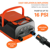 16PSI Intelligent Double Stage Air Pump with 6PCS Nozzles LCD Display 6000mAh Electric Pump Support Inflation and Deflation 2023