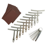 Guitar Luthier Tool Set 13 Stainless Steel Guitar Bridge Saddle Nut Files,9 Understring Radius Gauge,9 Sheet Sandpaper