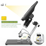 AD208S 8.5 Inch LCD Screen 5X-1200X Digital Microscope 1280 * 800 Adjustable 1080P Scope Soldering Tool with Two Fill Lights