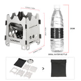 Lixada Titanium Outdoor Camping Stove Portable Ultralight Folding Wood Stove Pocket Stove Camping Fishing Hiking Equipment