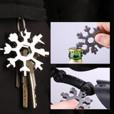 18 In 1 Snowflake Multi Pocket Tool Keychain Spanner Hex Wrench Multifunction Screwdriver Multipurpose Camp Survive Outdoor Hike