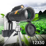 12x50 Telescope Powerful Monocular Telescope Pocket Optional With Smart Phone Holder Suitable For Hiking Camping Tourism