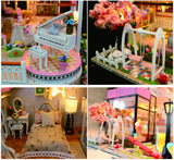 Music Doll House Diy Miniature 3D Wooden Miniaturas Dollhouse Furniture Building villa Kits Toys for Children Christmas Gifts