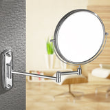 Space Saving Bathroom Makeup Mirror 10X Magnifying Round Easy Install Shaving Decorative Rotatable Folding Wall Mount Home Clear