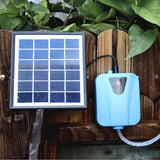 2L/min Aquarium Air Pump Solar Powered Oxygenator Fish Tank Oxygen Pump USB Charging Pond Aerator Water Pump with 1 Air Stone