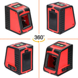 Multifunctional 2 Lines Laser Level Large Window Leveling Tool with 3° Self-leveling and Sound Light Alarm Function
