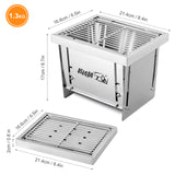 Outdoor Stainless Steel Grill Portable Wood Burning Camping Stove Folding BBQ Grill Windproof Camping Picnic Tool For Home Park