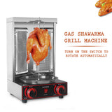 Shawarma Grill Two Infrared Burners Gas Electric 2 in1 Automatic Rotating Doner Kebab Machine Stainless Steel BBQ Grill