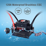 SURPASS HOBBY 3670 2650KV 3-6S Sensorless Brushless Motor with 120A Waterproof Brushless ESC for 1/10 1/8 RC Car Truck Buggy Toy