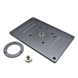Router Table Insert Plate W/Level-Loc Rings and Router Template Bushing Guides - Aluminum Router Table Saw Insert Plate Kit