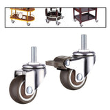 4Pcs Furniture Caster Wheels No Noise Swivel Soft Rubber Rollers with Thread Stem for Office Chair Cart Trolley Workbench 1inch