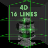 16 Lines Laser Level 3°Self-leveling Leveling Tool Omnidirectional Ground and Wall Sticker with Vertical Horizontal Oblique Line