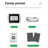 Digital CO2 Sensor Meter PPM PM2.5 Carbon Dioxide Detector Gas Analyzer Air Quality Detect PM2.5 Meter Detector PM2.5 Tester
