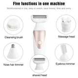7 IN 1 Waterproof Multi-Part Trim Smooth and Painless Lady Electric Shaver Epilator Fine Eyebrows Washing Instrument with box