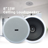 Home Audio Sound System 8inch Ceiling Speaker Background Music 15W Passive Wall Stereo Speaker For Bathroom Kitchen Home Theatre