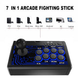 7 in 1 USB Wired Arcade Fighting Stick Joystick with Metal Base for PS4/P3/PC/Android Series / XBoxOne(S)/360 Controller