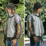 TOMSHOO Outdoor Hooded Bug Jacket Anti-mosquito Mesh Insect Shield Jacket Clothing with Gloves for Camping Hiking Fishing