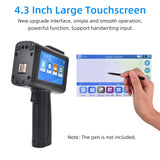 Portable HD Handheld Inkjet Printer 4.3 Inch Touchscreen Intelligent Barcode Printer for Logo Date QR Code Symbols USB Interface