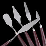 5 Pieces Painting Knives Set Stainless Steel Spatula Palette Knife Oil Painting Accessories Color Mixing Set for Canvas Acrylic