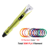 DIY 3D Pen 3D Printing Pen Printer Pen with USB 3D Drawing Pen Stift PLA Filament For Kids Child Educational Toys Birthday Gifts