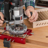 Precision Mortising Jig &amp; Loose Tenon Joinery Jig 2 in 1 Punch Locator Doweling Red 180*180*23mm