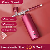 Oxygen Injector USB Air Compressor Kit Air-Brush Paint Spray Gun Airbrush for Nail Art Tattoo Craft Cake Nano Fog Mist Sprayer