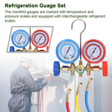 Manifold Dual Gauges Set Air Refrigeration Equipment Pressure Measuring Tool Brass Connection Air-conditioner Repairing Device