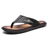 Men's leather sandals fashion large size beach shoes slippers 2221