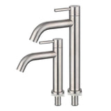 1PC Basin Faucet 304 Stainless Steel Silver Single Cold Sink Faucet Bathroom Counter Basin Faucet Bath Tools Part
