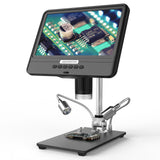 AD208S 8.5 Inch LCD Screen 5X-1200X Digital Microscope 1280 * 800 Adjustable 1080P Scope Soldering Tool with Two Fill Lights
