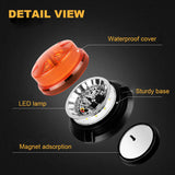 CARCTR 9-30V Emergency Strobe Warning Beacon Light Led Rotating Flashing Yellow with Magnetic Tractor Warning Light Accessories