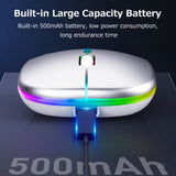 Wireless Optical Mouse 2.4G+BT3.0+BT5.2 Three-mode Connection Ergonomic Mute Mouse Built-in 500mAh Battery for PC Laptop