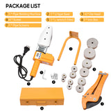 Plastic Pipe Welding Machine 0-320℃ Adjustable Socket Fusion Welder with 2 Heat Dissipation 6 Die Heads 20/25/32/40/50/63mm