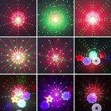 BINFU DJ Lights Sound Activated, Rave Party Disco Lamp with 48 Patterns Strobe Effect, LED Laser Show Projector for KTV, Club