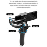 Handheld 3-Axis Gimbal Stabilizer Compatible With All Brands Of Smartphones for Vlog Youtuber Live Video Record with Spo