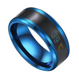 Smart Temperature Ring Fashion Stainless Steel Intelligent Temperature Sensor Rings Thermometer Finger Digital Temperature Meter