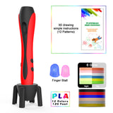 3D Pen With 12 Colors PLA Filament Printing Pen Support ABS and PLA Kids Diy Drawing Pen With LCD Display