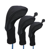 3Pcs/Set Golf Wood Cover Driver 1/ 3/ 5 Fairway Woods Headcovers Long Neck Head Covers For Golf Clubs Number Tag Interchangeable