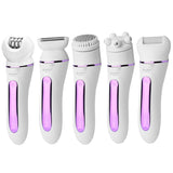 Original kemei 5in1 electric epilator for women face lady shaver bikini trimmer facial body leg hair removal rechargeable