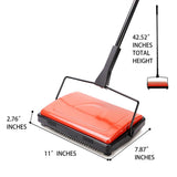 Cleanhome Carpet Floor Sweeper Cleaner for Home Office Carpets Rugs Undercoat Carpets Dust Scraps Paper Cleaning with Brush