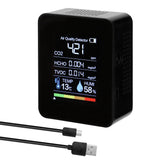 Portable Air Quality Detector Digital Temperature Humidity Sensor Tester CO2 Carbon Dioxide TVOC Formaldehyde HCHO Detector New