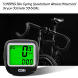 Sunding SD-568AE Bike Computer Cycling Computers Bicycle Speedometer Wireless Waterproof Stopwatch Odometer LCD Backlight Black