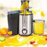 500ML Stainless Steel Juicer Machine 400W 2 Gear Whole Fruit Vegetable Centrifugal Juice Extractor Automatic Pulp Ejection
