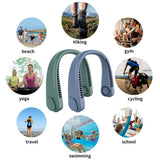 Portable Neck Fan Hands-free Bladeless Fan Wearable Fan Leafless Rechargeable Headphone Design 3rd Gear Wind Speed
