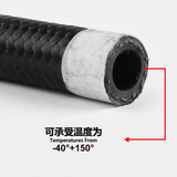 5M AN6 Black Stainless Steel Braided Nylon Hose Fuel Pipe Oil Cooler System Adapter Kit 6AN 0/45/90/180Degree Hose End Fitting