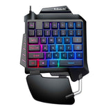 One Hand Mechanical Gaming Keyboard RGB Backlit Portable Mini 35KEY Gaming Keyboard Game Controller For PC For PS4 Xbox Gamer