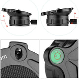 LB-60 Tripod Head Leveling Base Level Horizontal Adjustment Platform Speedy Adjustable for All Tripods with 1/4 Thread