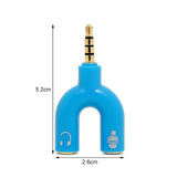 3.5mm jack Stereo Plug U-shape Stereo Audio Mic & Headphone Earphone Splitter Adapters For Mobile Phone Tablet PC MP3 Player